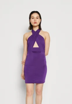 Wal G Party Lady Halter Neck Mini - Jerseyjurk - Purple