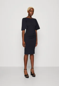 Wal G Puff Sleeve Midi Dress - Etui-Jurk - Navy Blue