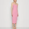 Wal G Dina V Neck Midi - Etui-Jurk - Rose Pink