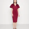 Wedding Petite Betty Wrap Midi Dress - Etui-Jurk - Wine