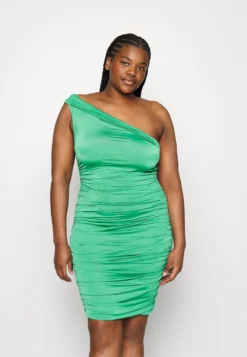 Rowan One Shoulder Midi - Etui-Jurk - Leaf Green