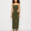 Wal G Grace Cut Out Midi - Jerseyjurk - Olive Green