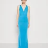 Wal G Angelina Cross Back Maxi - Jerseyjurk - Ocean Blue
