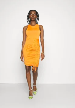 Aiden Rouched Mini - Etui-Jurk - Orange