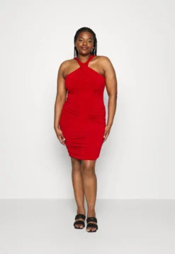 Missy Knot Midi Plus Size - Jurk - Red