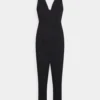 Sleeveless Plunge - Jumpsuit - Black