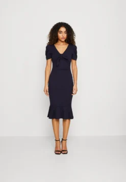 Wal G Wonda Bow Midi - Cocktailjurk - Navy Blue