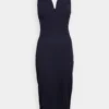 V Neck Midi - Jerseyjurk - Navy Blue