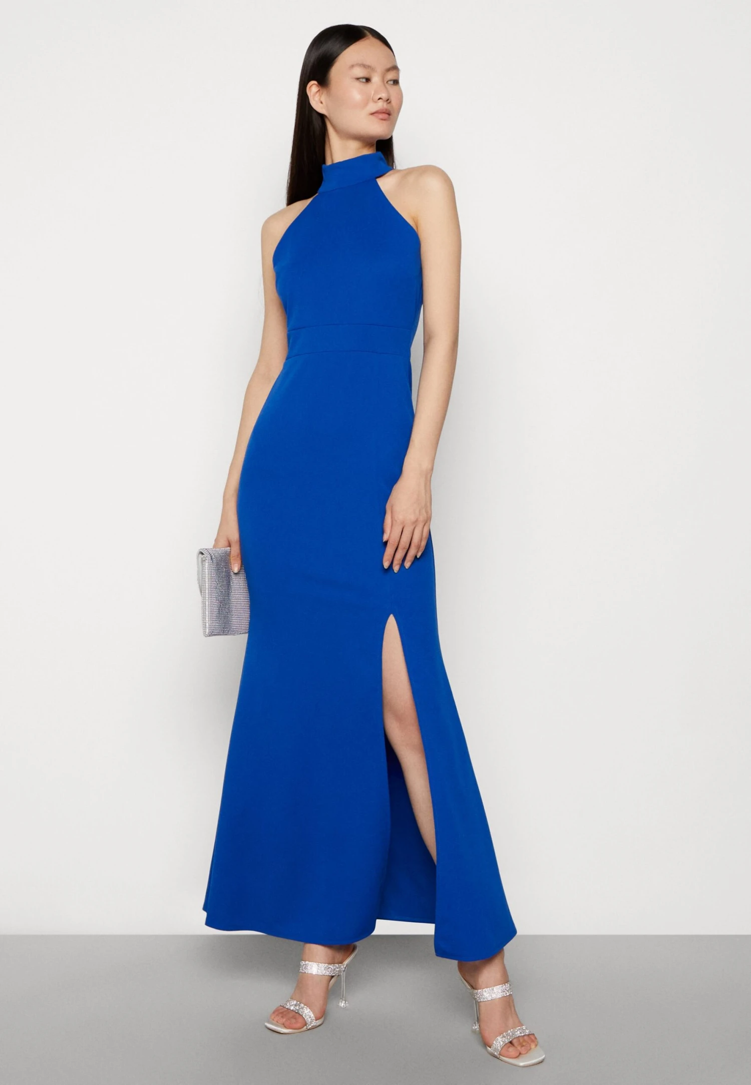 Wal G Halter Neck Maxi Dress - Galajurk - Electric Blue 4 Wal G Halter Neck Maxi Dress - Galajurk - Electric Blue - Afbeelding 4