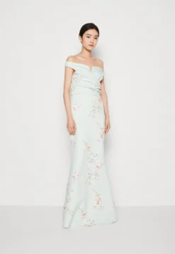 Wal G Wedding Kai V Neck Print Maxi - Galajurk - Sage Green