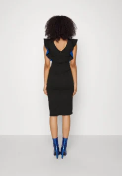 V Neck Ruffle Sleeve Midi Dress - Cocktailjurk - Black/Royal Blue -Wal G Verkoopwinkel b542676693d347fcb38c68ef59a03de1 scaled