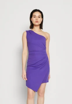 Wal G Liza One Shoulder Midi - Jerseyjurk - Purple