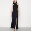 Wal G Halter Neck Maxi Dress - Galajurk - Navy Blue
