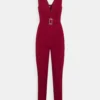 Buckle Plunge - Jumpsuit - Wine