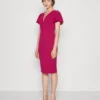 Wal G Tatiana Ruffle Sleeve Midi - Jerseyjurk - Raspberry