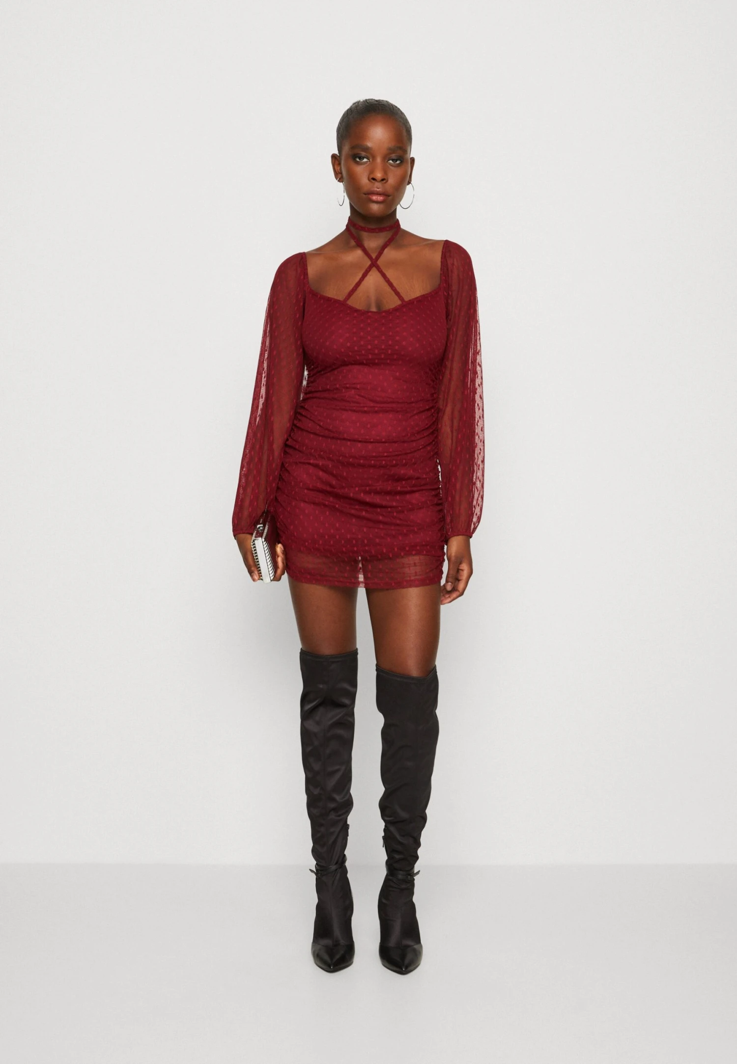 Wal G Raja Mini - Cocktailjurk - Wine 2 Wal G Raja Mini - Cocktailjurk - Wine - Afbeelding 2