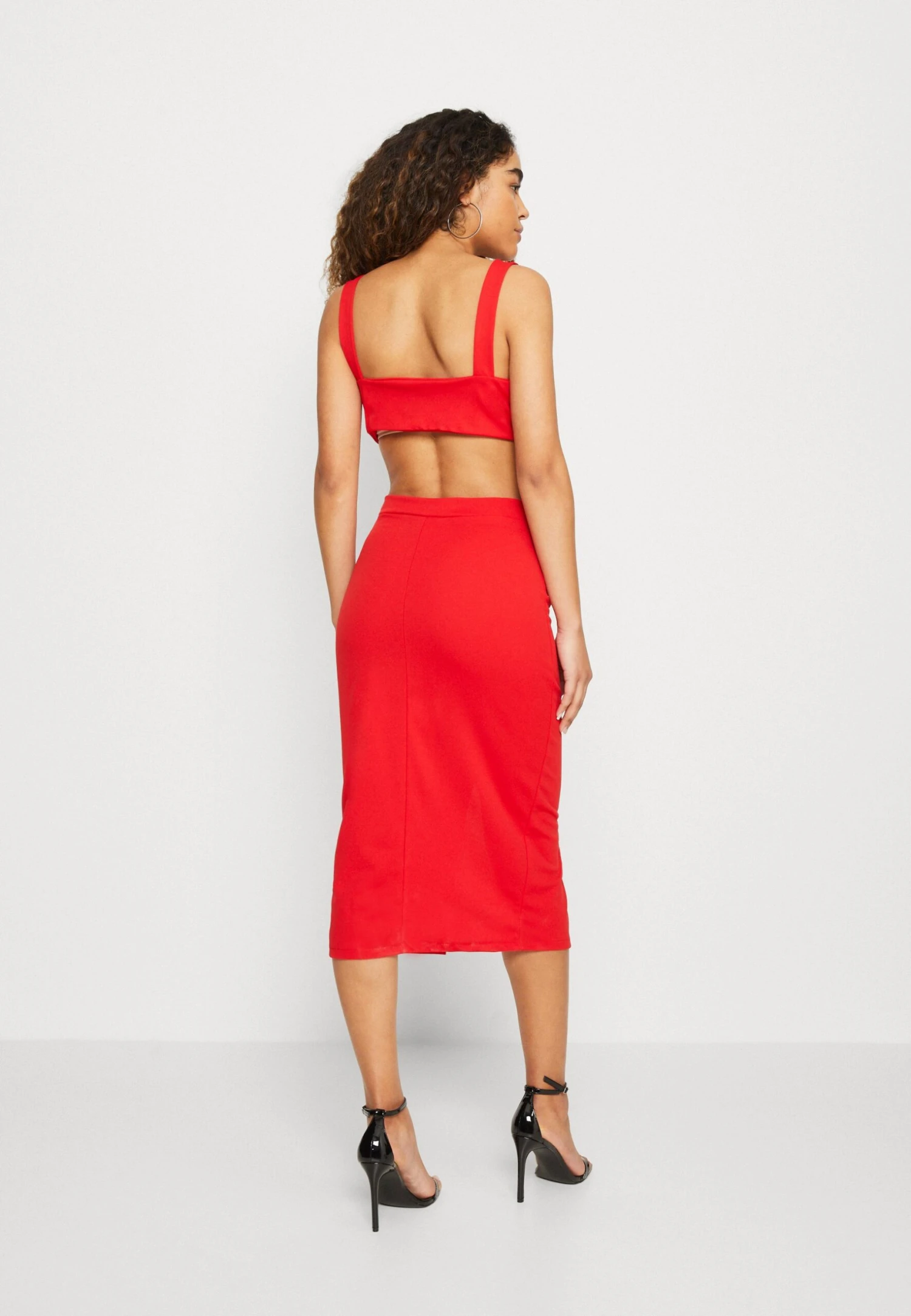 Wal G Brodie Cut Out Midi - Jerseyjurk - Red 3 Wal G Brodie Cut Out Midi - Jerseyjurk - Red - Afbeelding 3