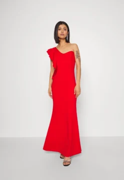 Wal G One Shoulder Maxi Dress - Cocktailjurk - Red