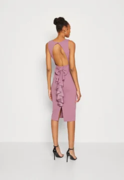Wal G Petra Ruffle Midi - Jerseyjurk - Mauve Pink