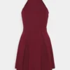 Wal G Cheryl Halter Neck Skater Dress - Jurk - Wine