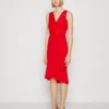 Wal G Sally Wrap Midi Dress - Jerseyjurk - Red