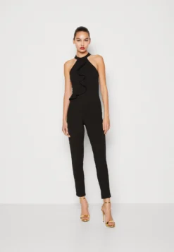 Wal G Poppy Frill Neck - Jumpsuit - Black