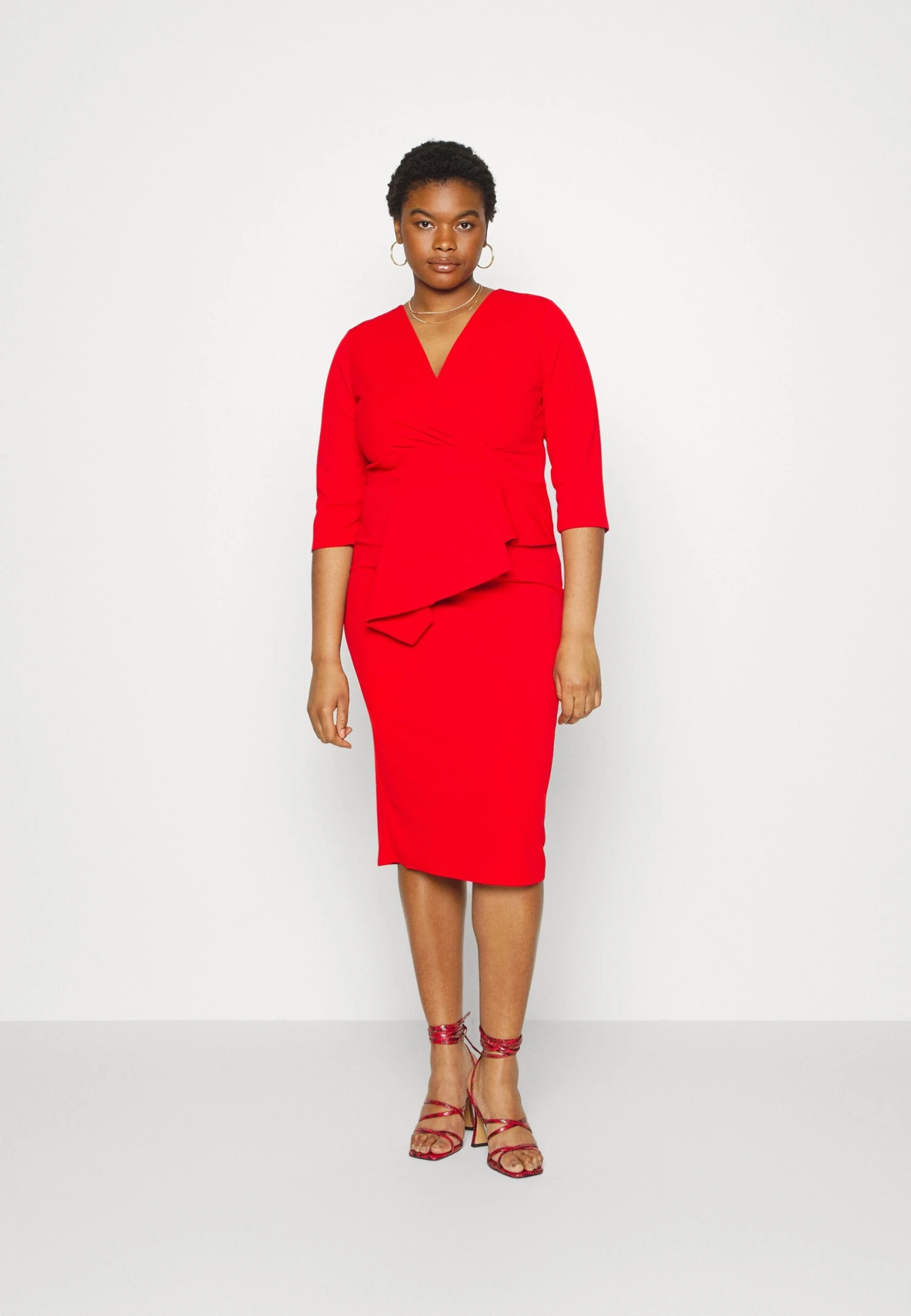 Hossy V Neck Midi - Cocktailjurk - Red 2 Hossy V Neck Midi - Cocktailjurk - Red - Afbeelding 2