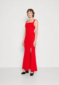 Wal G Maya Square Neck Maxi - Jerseyjurk - Red