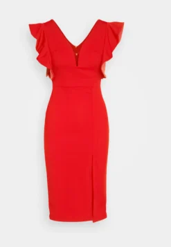 Wal G V Neck Ruffle Sleeve Midi Dress - Jerseyjurk - Red/Fushia -Wal G Verkoopwinkel d5fefe73bf644fde8b09ab095f76e014 scaled