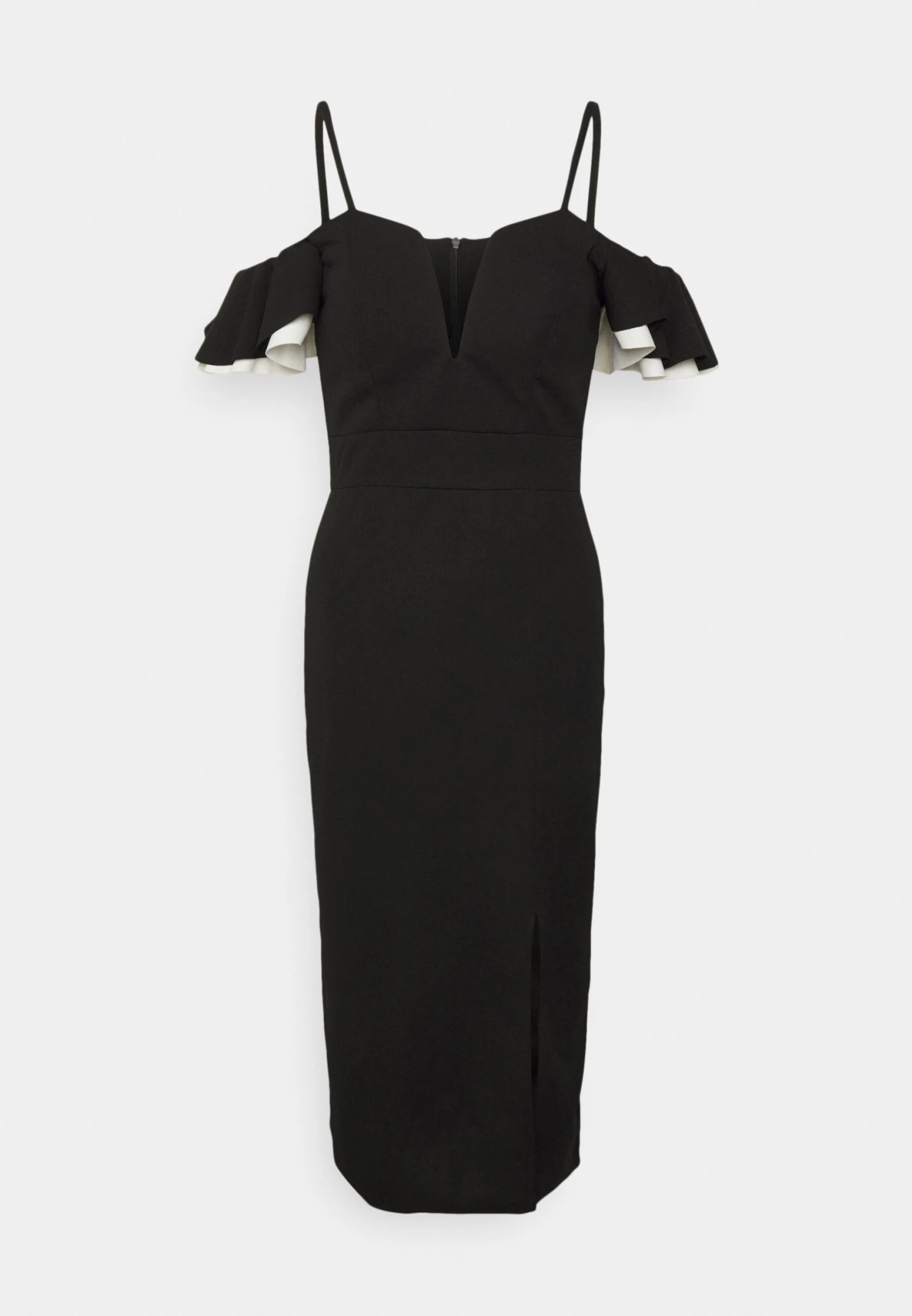 Wal G Simah Frill Midi Dress - Jerseyjurk - Black/White 5 Wal G Simah Frill Midi Dress - Jerseyjurk - Black/White - Afbeelding 5