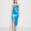 Wal G Party Ben V Neck Midi - Cocktailjurk - Ocean Blue