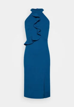 Wal G Sasha Frill Neck Midi Dress - Jerseyjurk - Dark Teal Blue -Wal G Verkoopwinkel df5a7d82b034463b9d064a143fd0d36c scaled