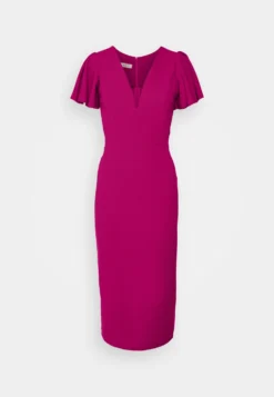 Tatiana Ruffle Sleeve Midi - Cocktailjurk - Raspberry -Wal G Verkoopwinkel e43d13538cda4e4086539059e6b5c4d7 scaled