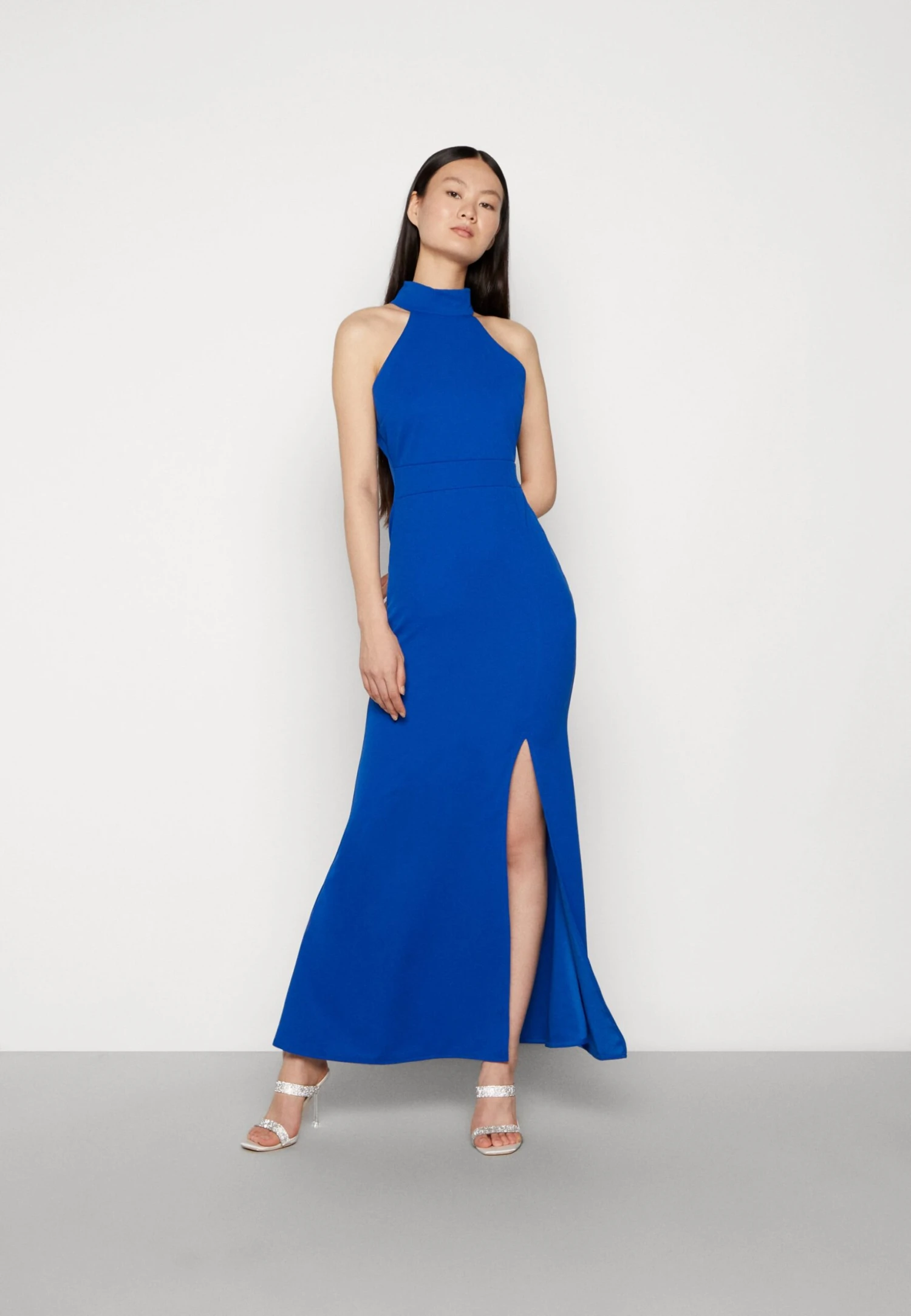 Wal G Halter Neck Maxi Dress - Galajurk - Electric Blue 1 Wal G Halter Neck Maxi Dress - Galajurk - Electric Blue