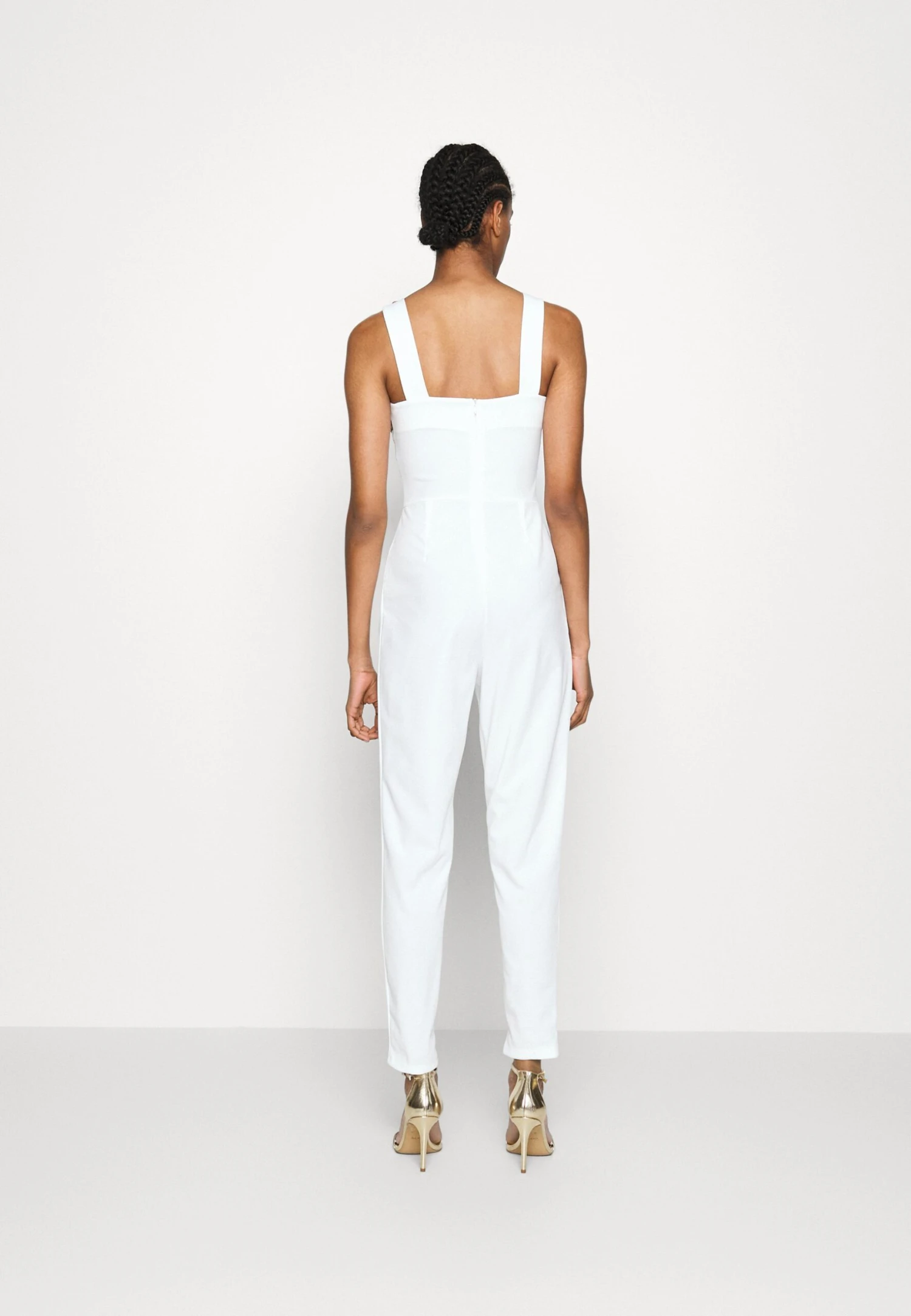 Contrast Plunge - Jumpsuit - White 3 Contrast Plunge - Jumpsuit - White - Afbeelding 3
