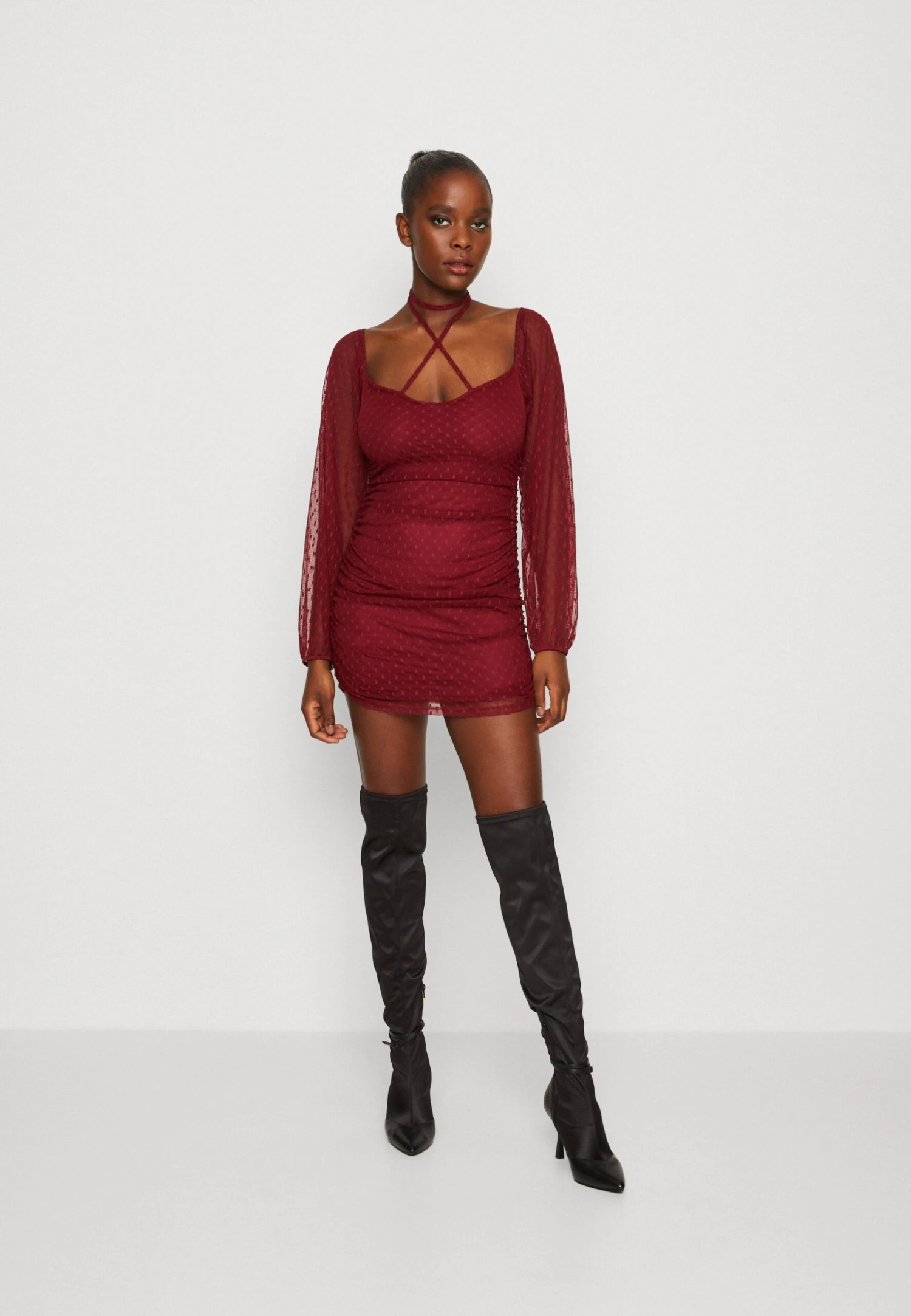 Wal G Raja Mini - Cocktailjurk - Wine 1 Wal G Raja Mini - Cocktailjurk - Wine