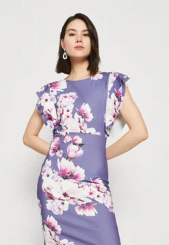 Wal G Diana Ruffle Sleeve Midi Dress - Jerseyjurk - Purple -Wal G Verkoopwinkel eda9729c68a749528fbc047e9539cdaf scaled