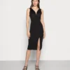 Wal G V Neck Midi Dress - Etui-Jurk - Black