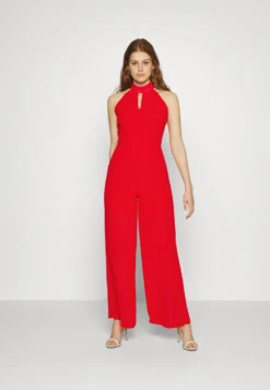 Wal G Fiona Cut Out Neck- Jumpsuit - Red