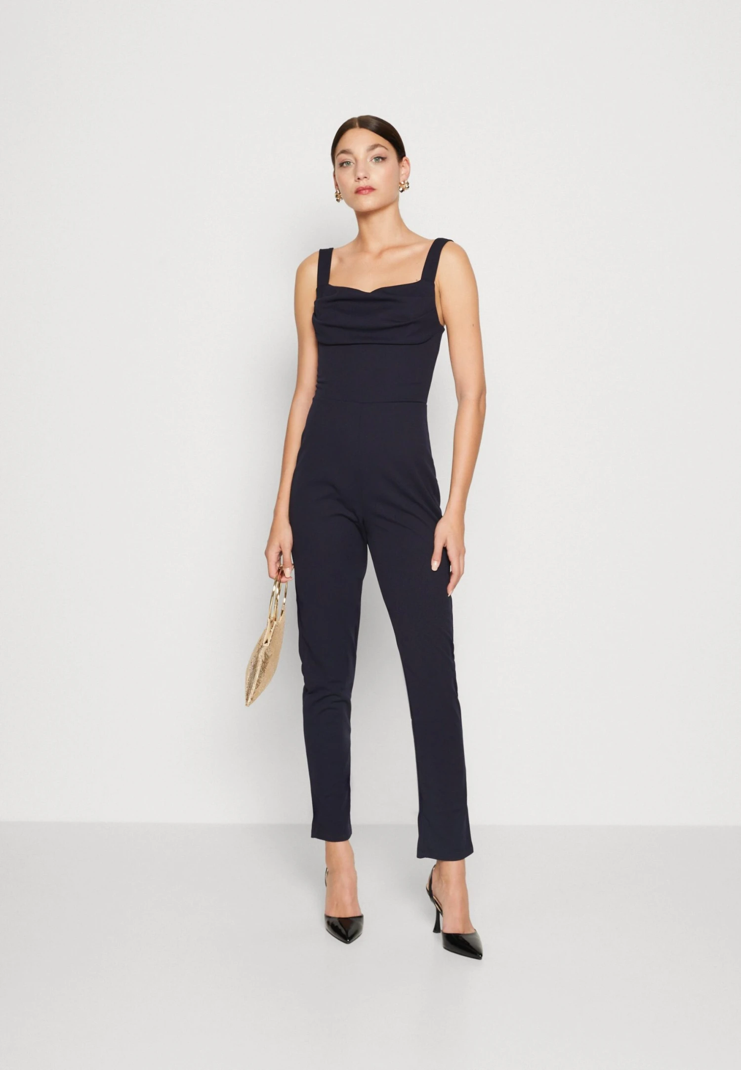 Wal G Serena Pleated - Jumpsuit - Navy Blue 2 Wal G Serena Pleated - Jumpsuit - Navy Blue - Afbeelding 2