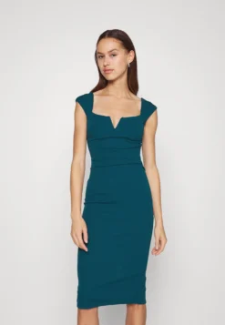 Wal G Nora Midi Dress - Jerseyjurk - Dark Teal Blue